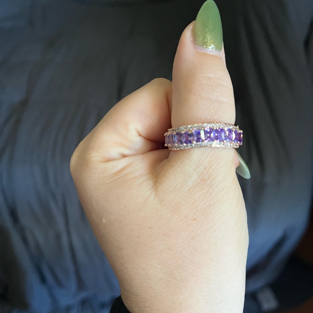 Bomb party- August OG- purple topaz on rose gold